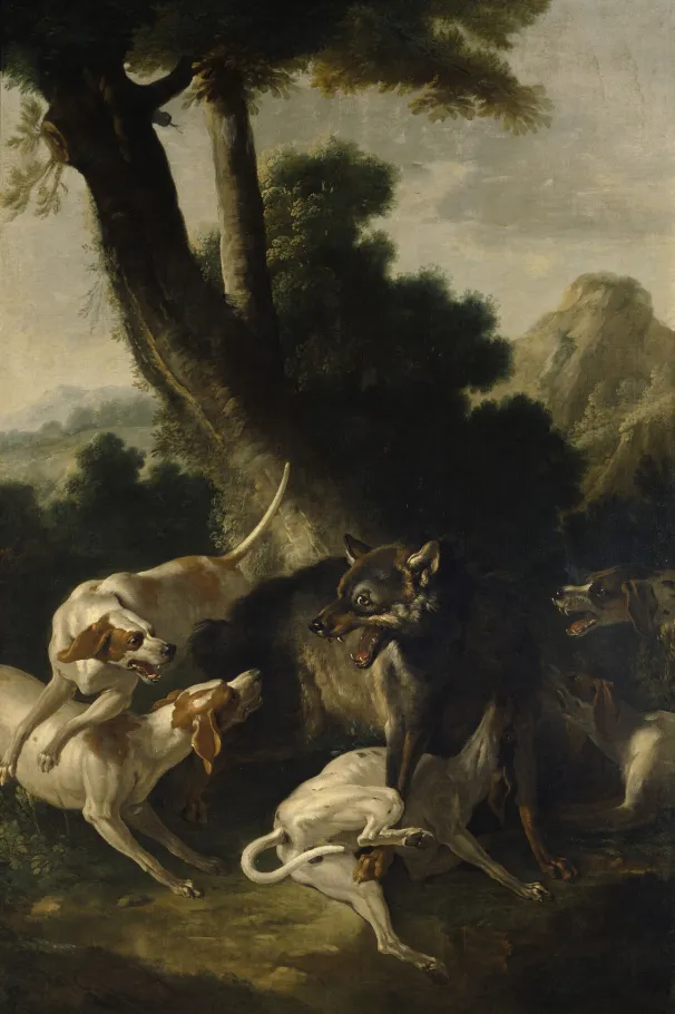 L'hallali du loup, par Jean-Baptiste Oudry